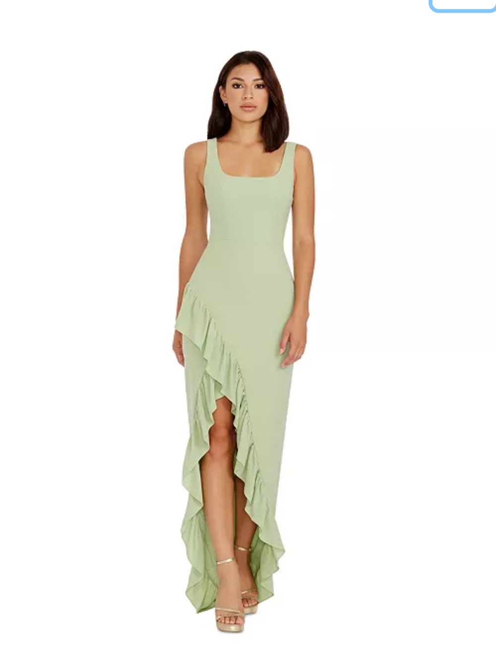 Dress the Population Mint Green Ruffle High-Low Dress Charlene